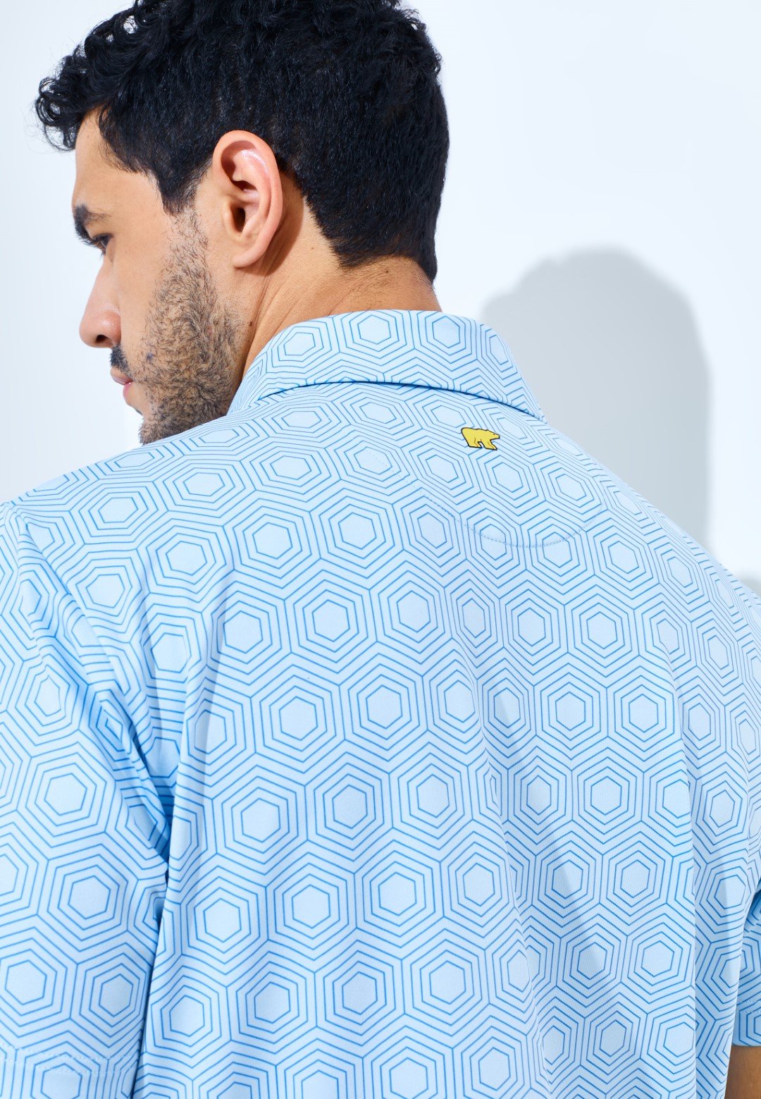 Jack Nicklaus Shentonway Premium Geometric Print Polo Blue Guard - Image 4