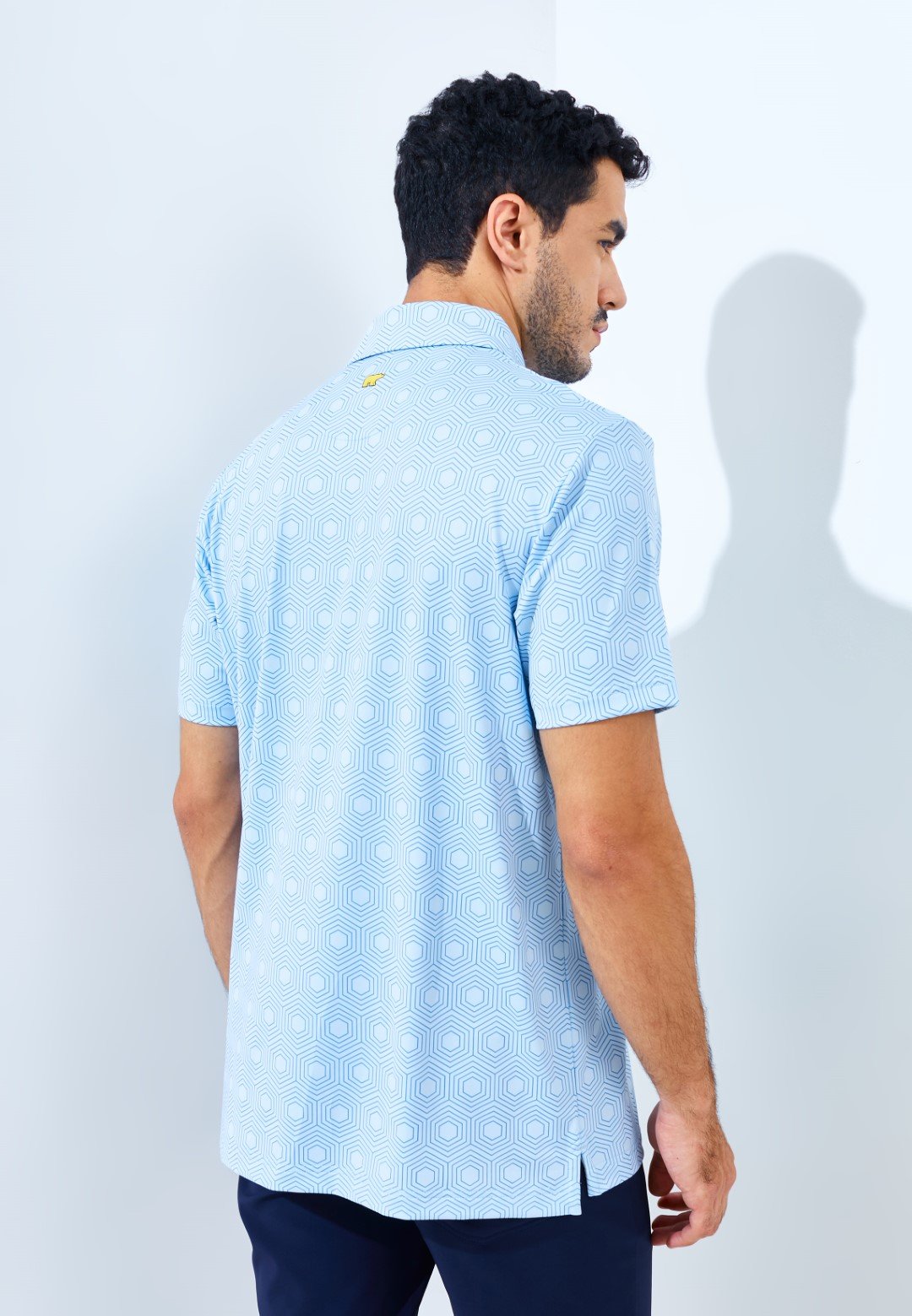 Jack Nicklaus Shentonway Premium Geometric Print Polo Blue Guard - Image 5