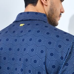 Jack Nicklaus Shentonway Premium Geometric Print Polo Classic Navy