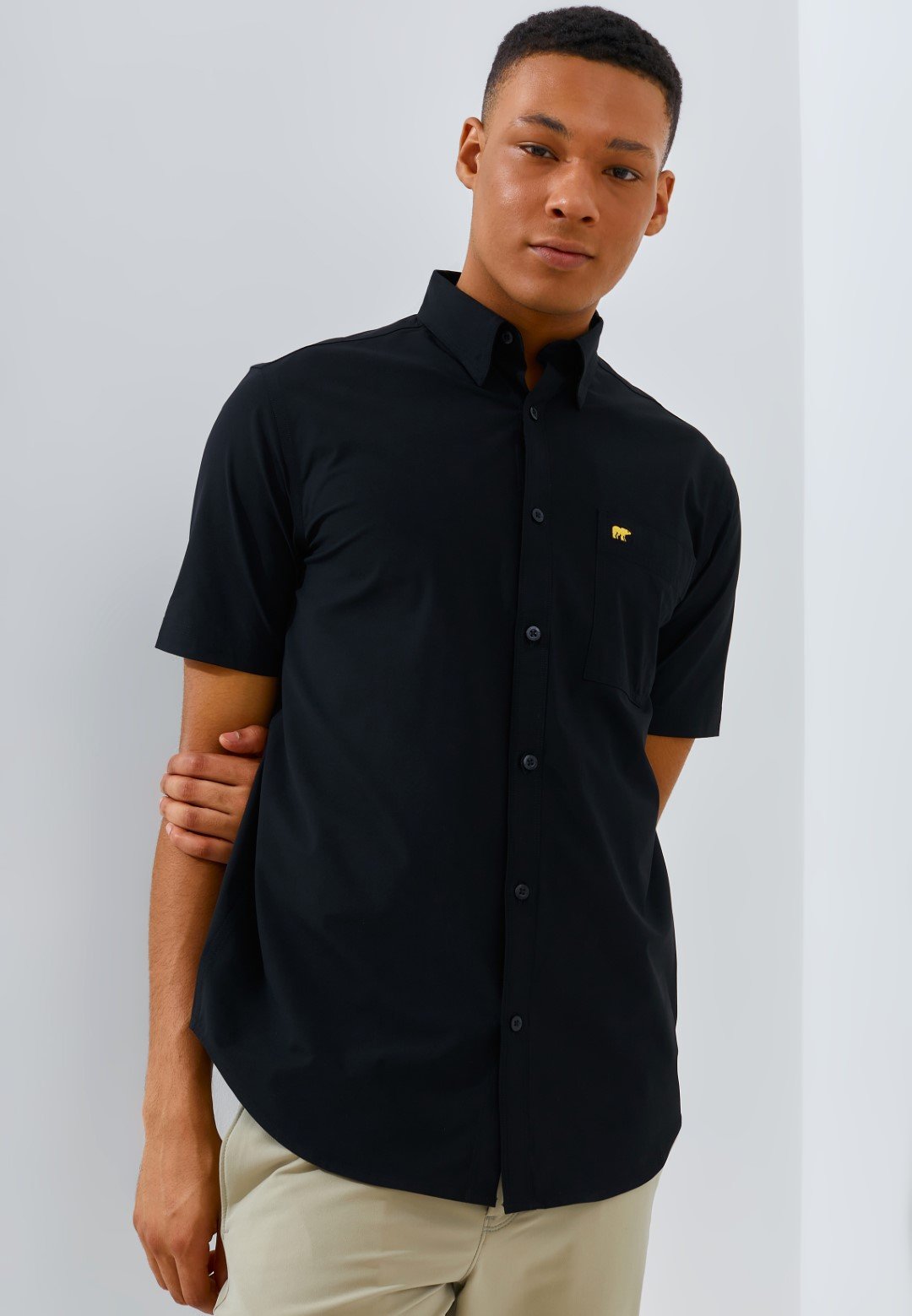Jack Nicklaus Sleek Attire Kemeja Pria Lengan Pendek Slim Fit Black - Image 2