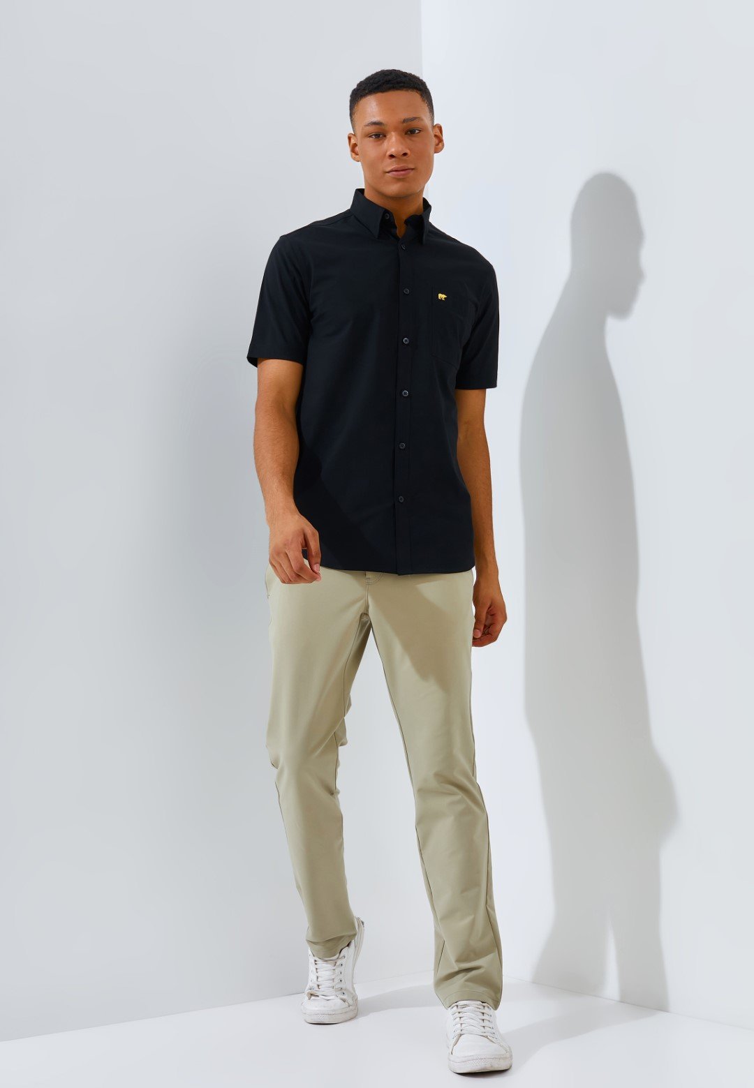 Jack Nicklaus Sleek Attire Kemeja Pria Lengan Pendek Slim Fit Black - Image 4