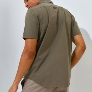 Jack Nicklaus Sleek Attire Kemeja Pria Lengan Pendek Slim Fit Olive