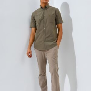 Jack Nicklaus Sleek Attire Kemeja Pria Lengan Pendek Slim Fit Olive