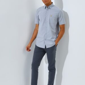 Jack Nicklaus Sleek Attire Kemeja Pria Lengan Pendek Slim Fit Light Grey