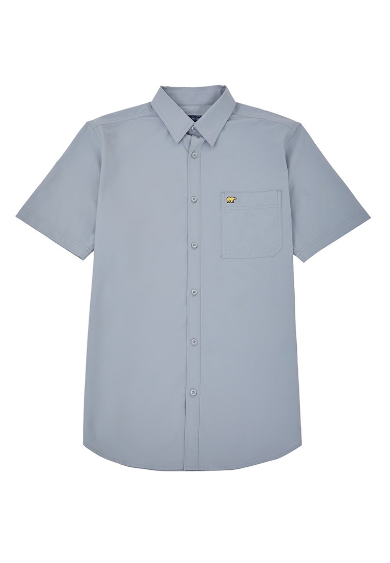 Jack Nicklaus Sleek Attire Kemeja Pria Lengan Pendek Slim Fit Light Grey - Image 7