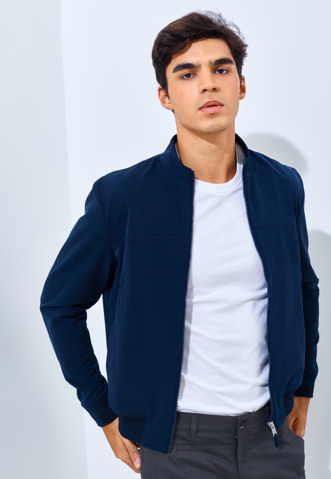 Jack Nicklaus Spartan Jacket Pria Slim Fit Navy