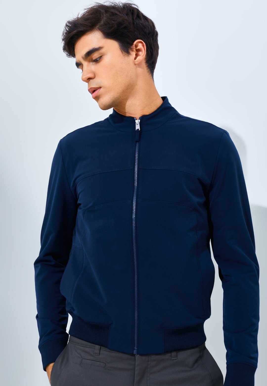 Jack Nicklaus Spartan Jacket Pria Slim Fit Navy - Image 3