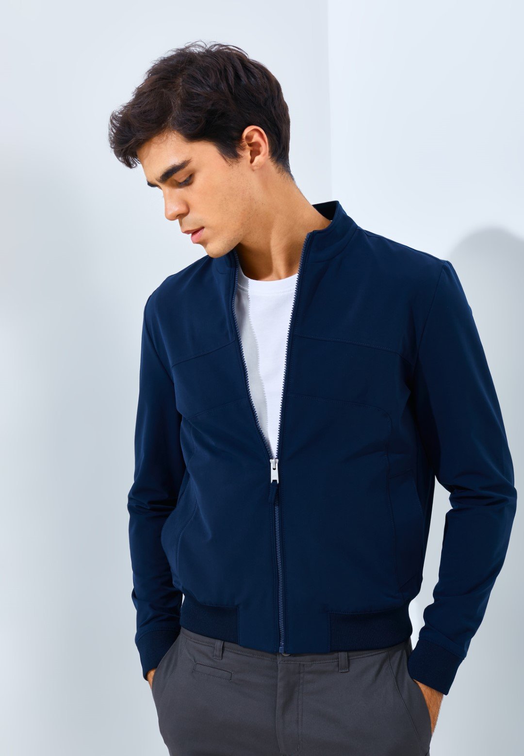Jack Nicklaus Spartan Jacket Pria Slim Fit Navy - Image 4