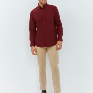 Jobb Steelco Kemeja Pria Lengan Panjang Regular Fit Maroon