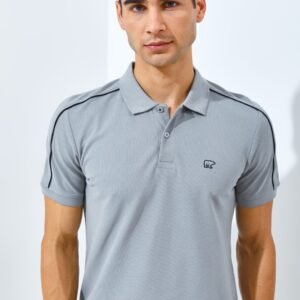 Jack Nicklaus Stellar Polo Shirt Pria Slim Fit Light Grey