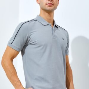 Jack Nicklaus Stellar Polo Shirt Pria Slim Fit Light Grey
