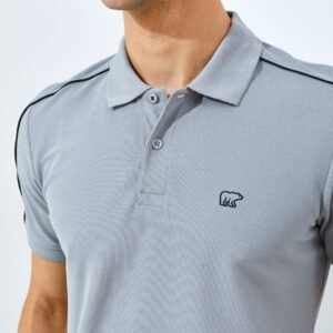 Jack Nicklaus Stellar Polo Shirt Pria Slim Fit Light Grey