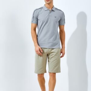 Jack Nicklaus Stellar Polo Shirt Pria Slim Fit Light Grey
