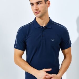 Jack Nicklaus Stellar Polo Shirt Pria Slim Fit Navy