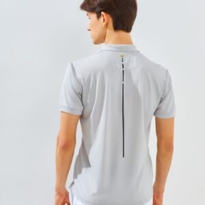 Jack Nicklaus Strauss Polo Shirt Pria Slim Fit Light Grey