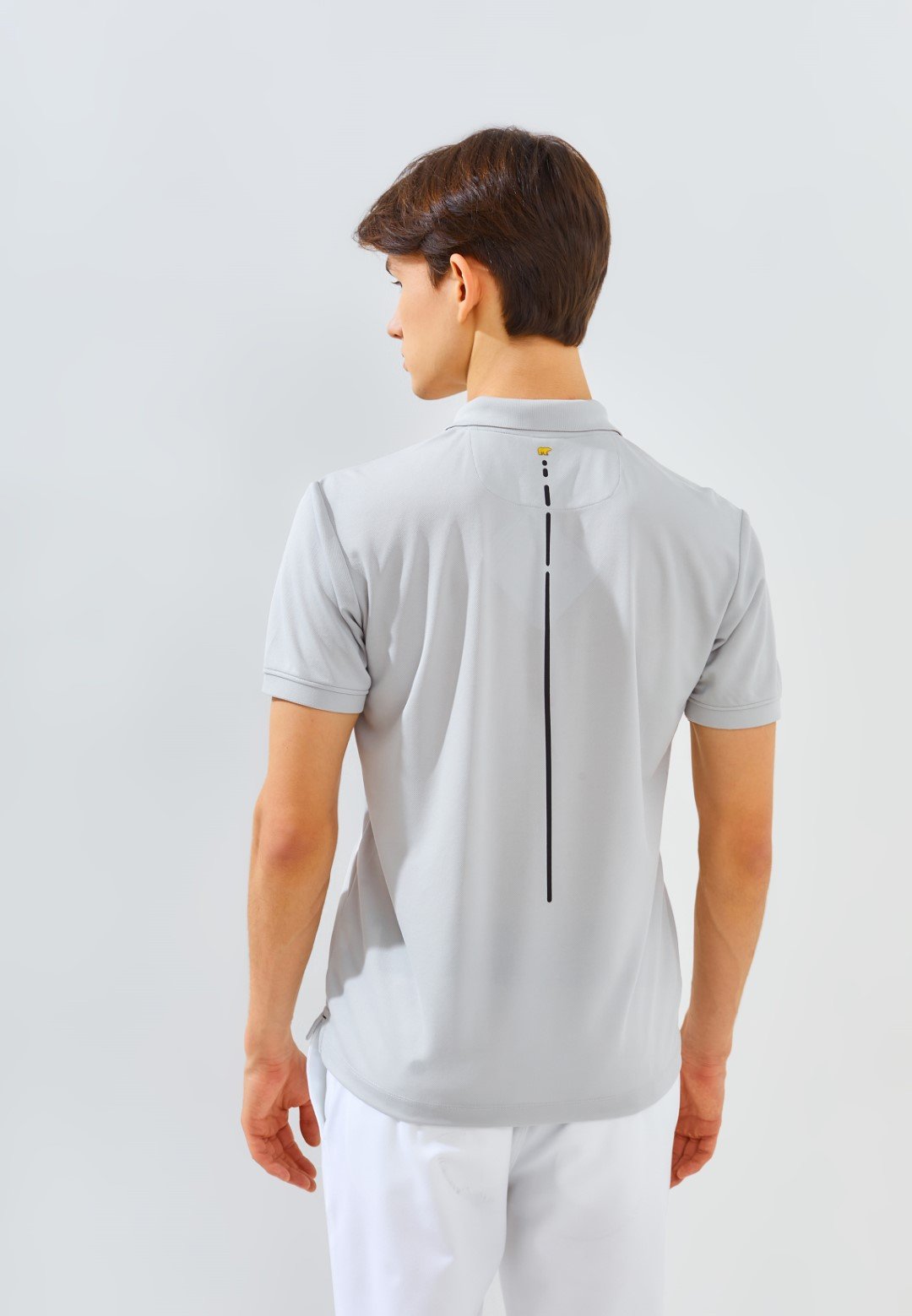 Jack Nicklaus Strauss Polo Shirt Pria Slim Fit Light Grey - Image 3
