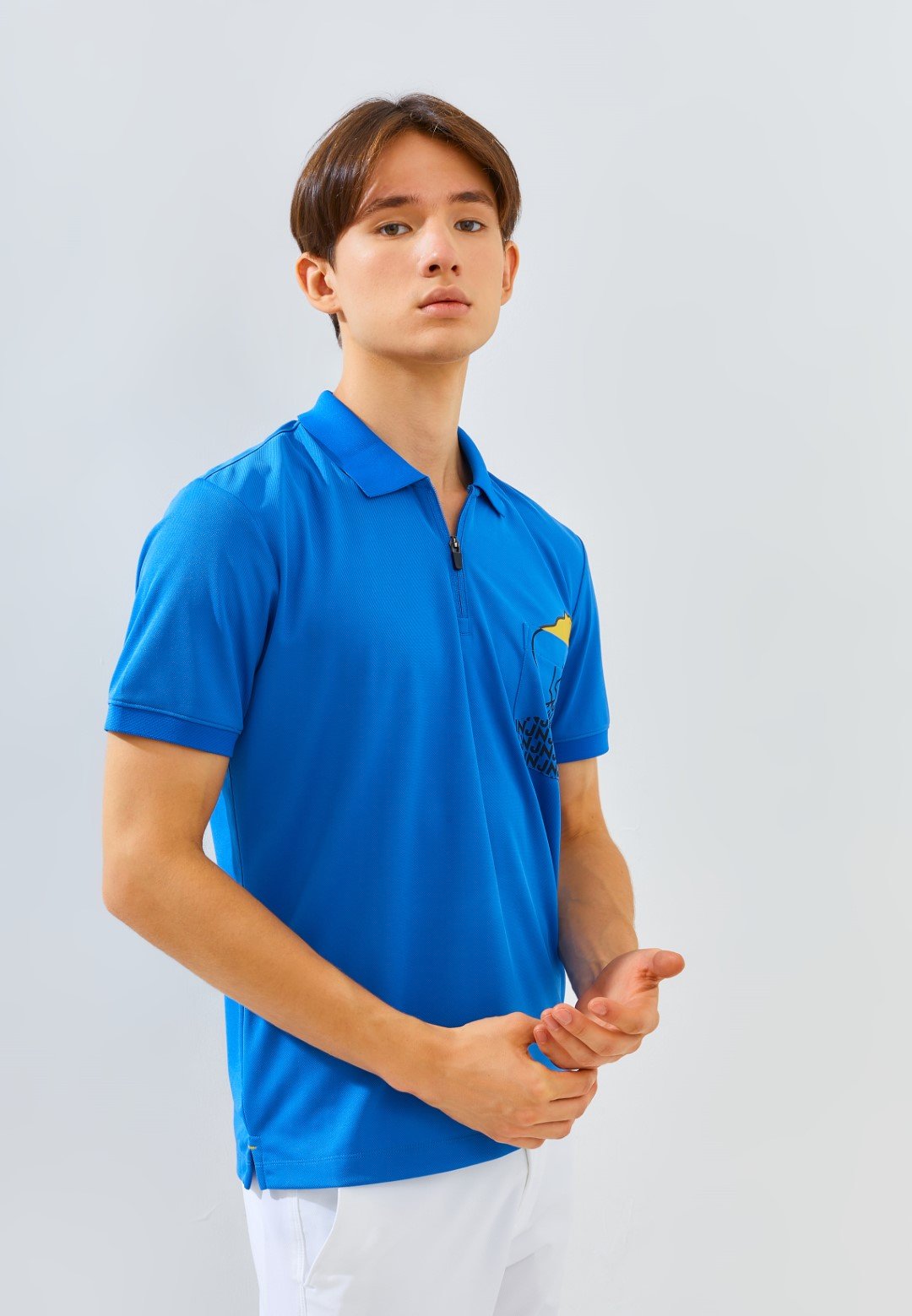 Jack Nicklaus Strauss Polo Shirt Pria Slim Fit Strong Blue - Image 2