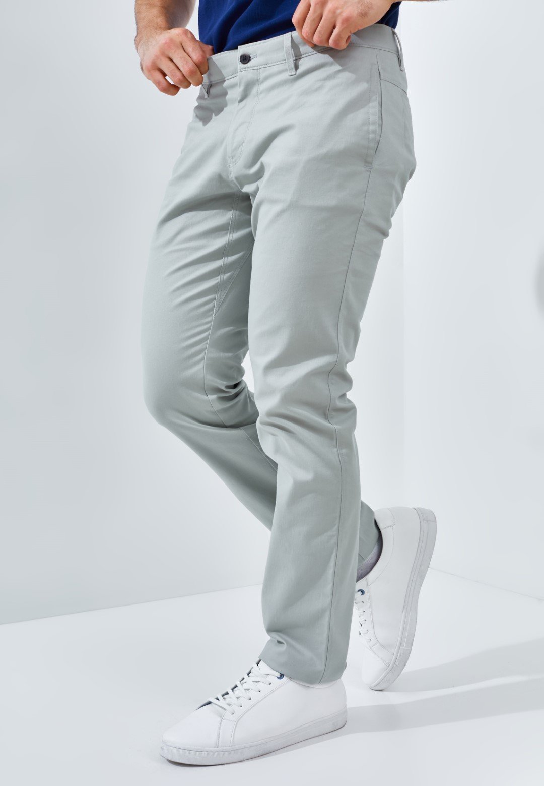 Jack Nicklaus Thunderbird Celana Panjang Pria Slim Fit Light Grey - Image 2