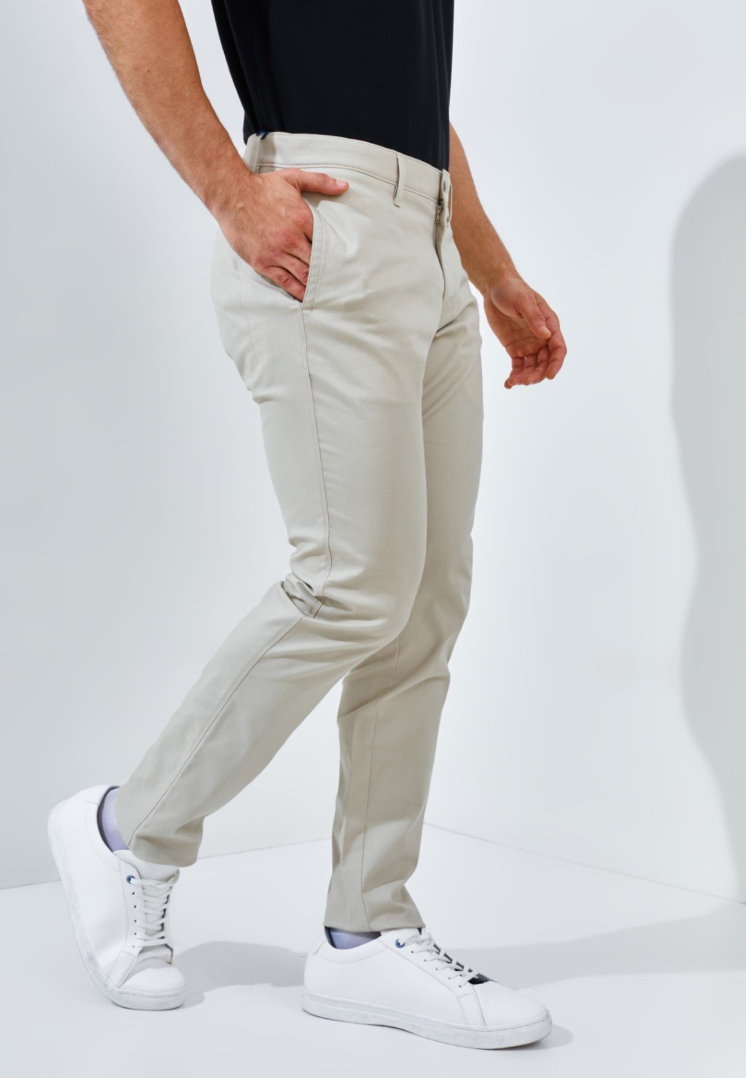Jack Nicklaus Thunderbird Celana Panjang Pria Slim Fit Light Khaki - Image 3