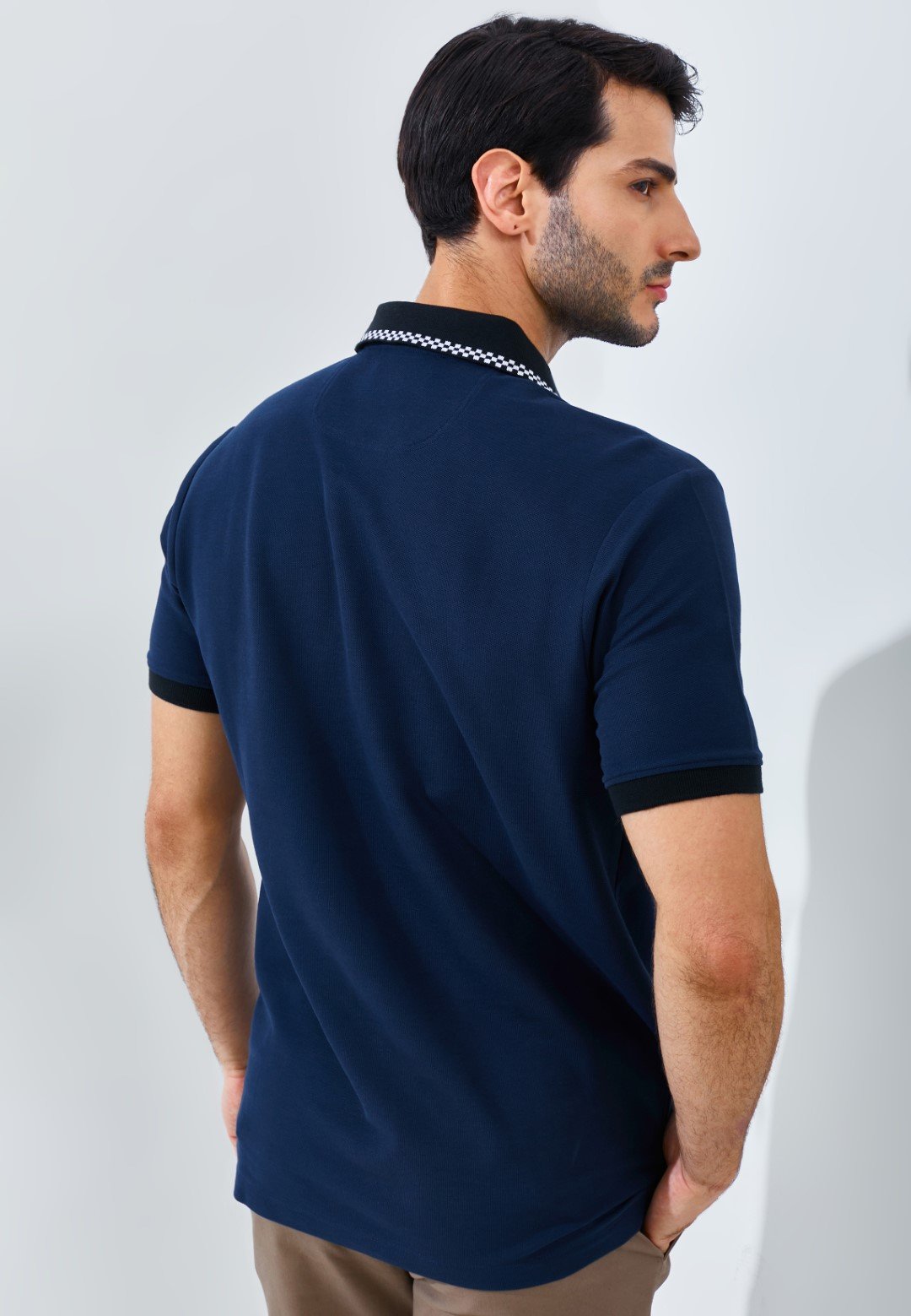 Jack Nicklaus Volante Polo Shirt Pria Regular Fit Navy - Image 4