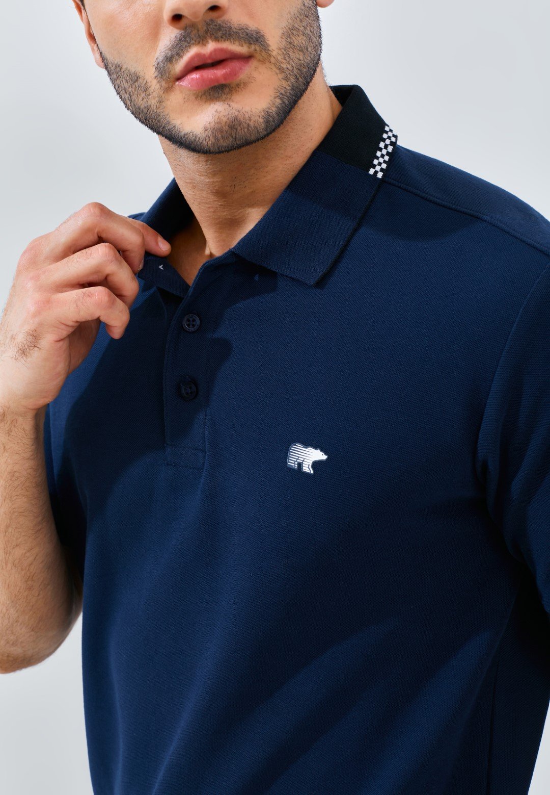 Jack Nicklaus Volante Polo Shirt Pria Regular Fit Navy - Image 5