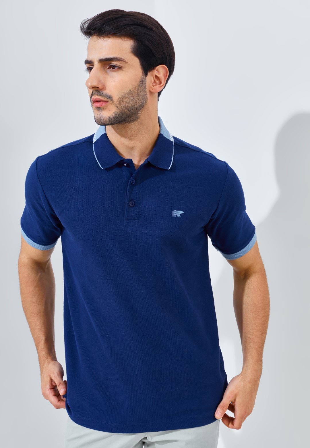 Jack Nicklaus Volante Polo Shirt Pria Regular Fit Sodalite Blue