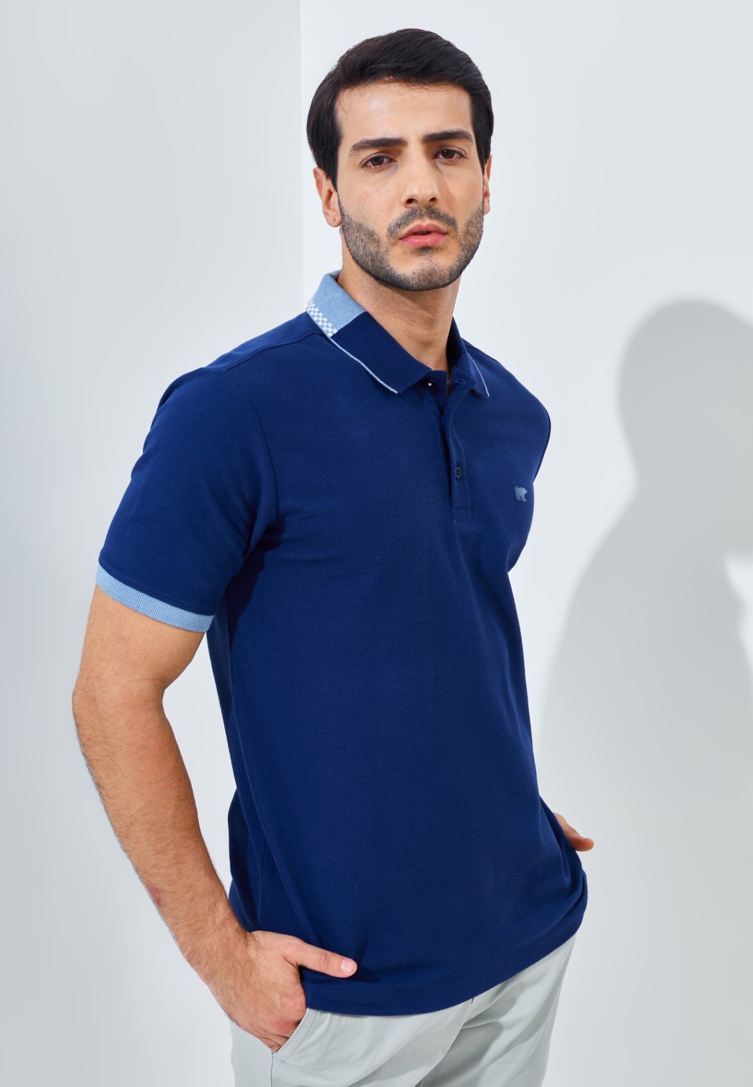 Jack Nicklaus Volante Polo Shirt Pria Regular Fit Sodalite Blue - Image 2