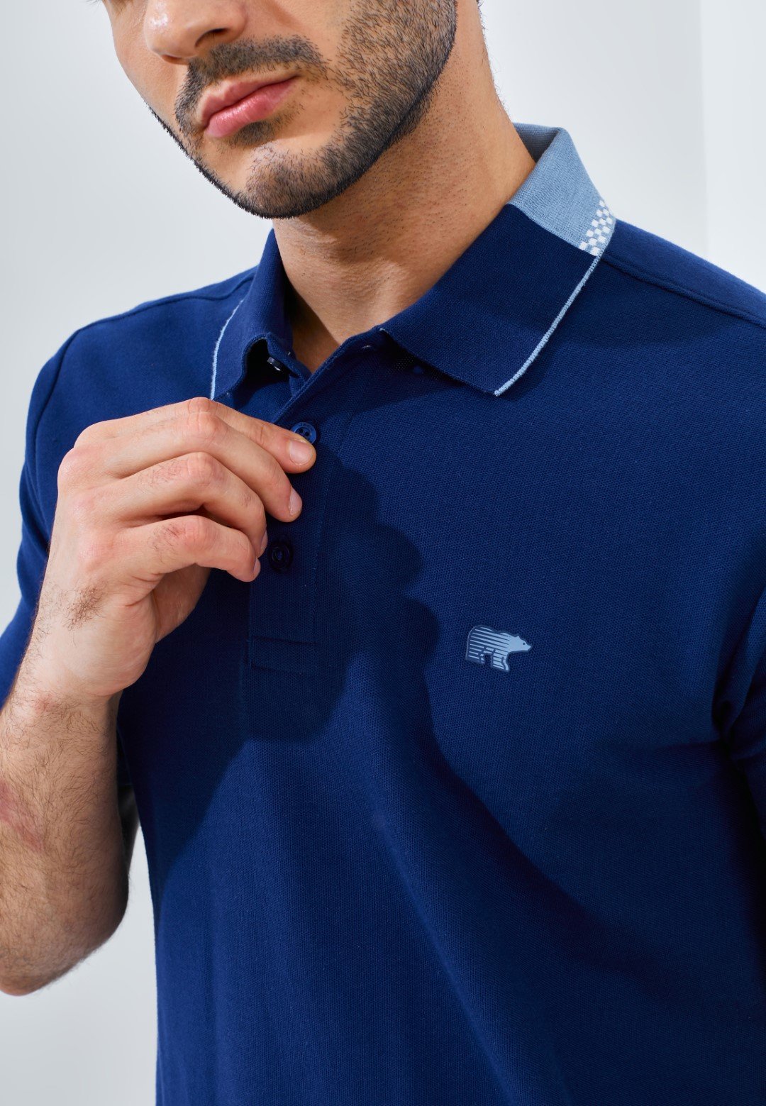 Jack Nicklaus Volante Polo Shirt Pria Regular Fit Sodalite Blue - Image 5