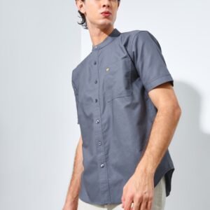 Jack Nicklaus Volga Kemeja Shanghai Pria Pendek Slim Fit Grey