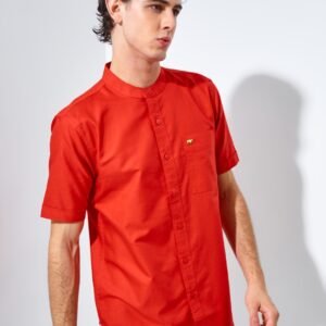 Jack Nicklaus Volga Kemeja Shanghai Pria Pendek Slim Fit Chili Red