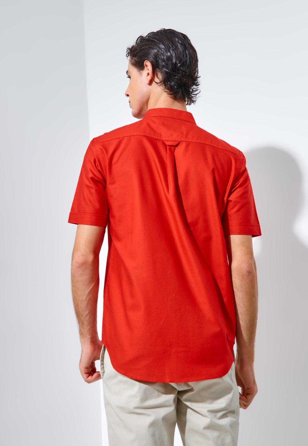 Jack Nicklaus Volga Kemeja Shanghai Pria Pendek Slim Fit Chili Red - Image 4