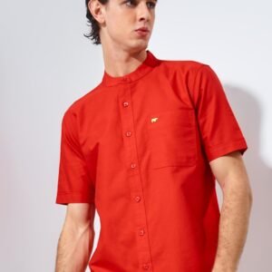 Jack Nicklaus Volga Kemeja Shanghai Pria Pendek Slim Fit Chili Red