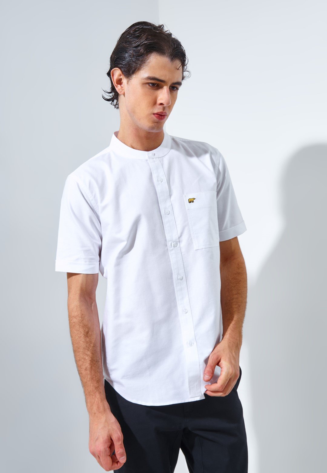 Jack Nicklaus Volga Kemeja Shanghai Pria Pendek Slim Fit White