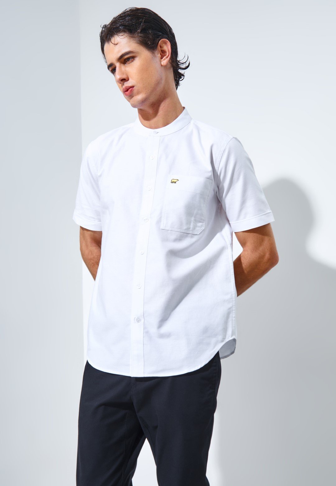 Jack Nicklaus Volga Kemeja Shanghai Pria Pendek Slim Fit White - Image 2