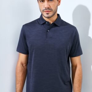 Jack Nicklaus Whitley Premium Tonal Two Color Solid Polo Caviar