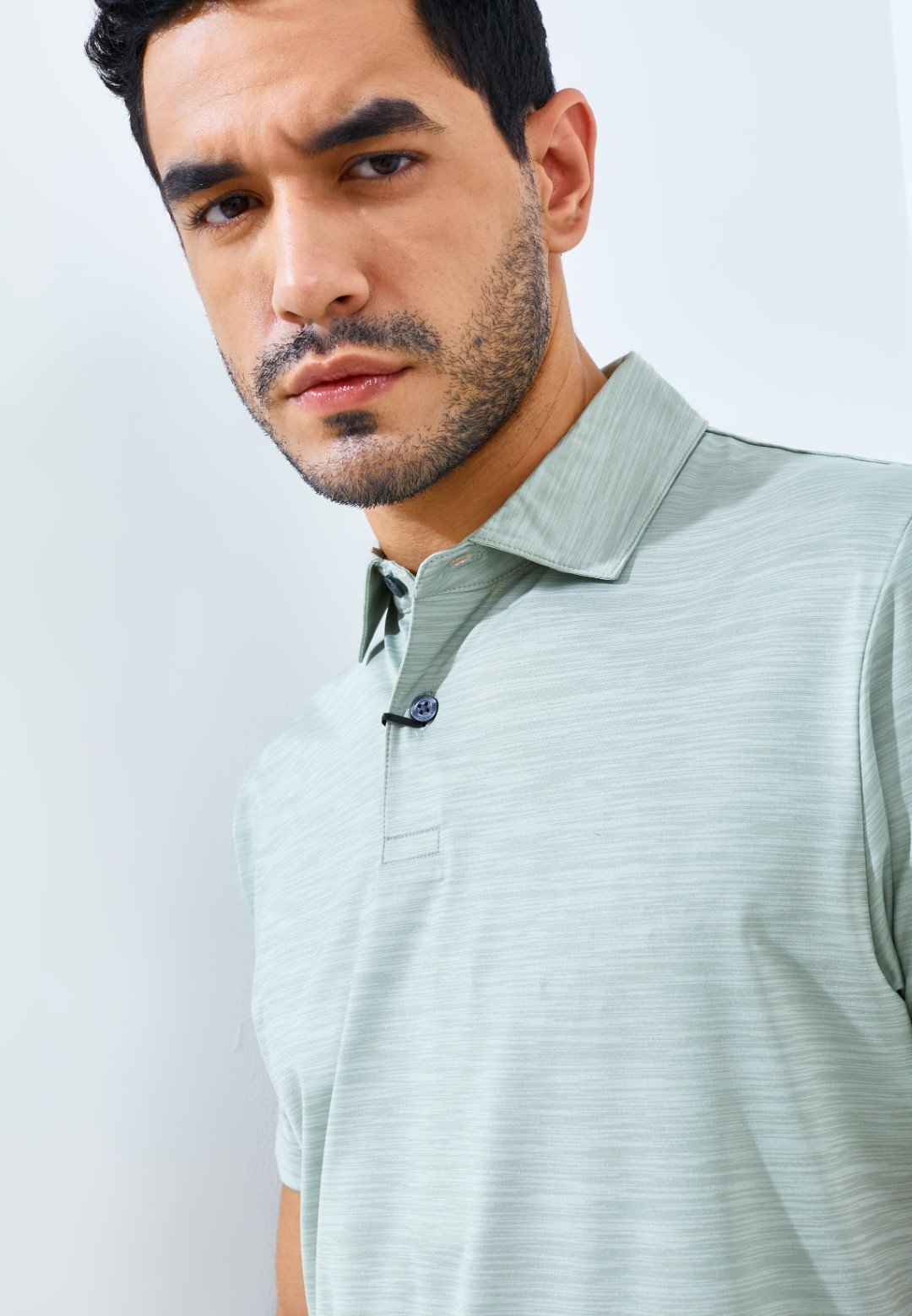 Jack Nicklaus Whitley Premium Tonal Two Color Solid Polo Sage Leaf - Image 4