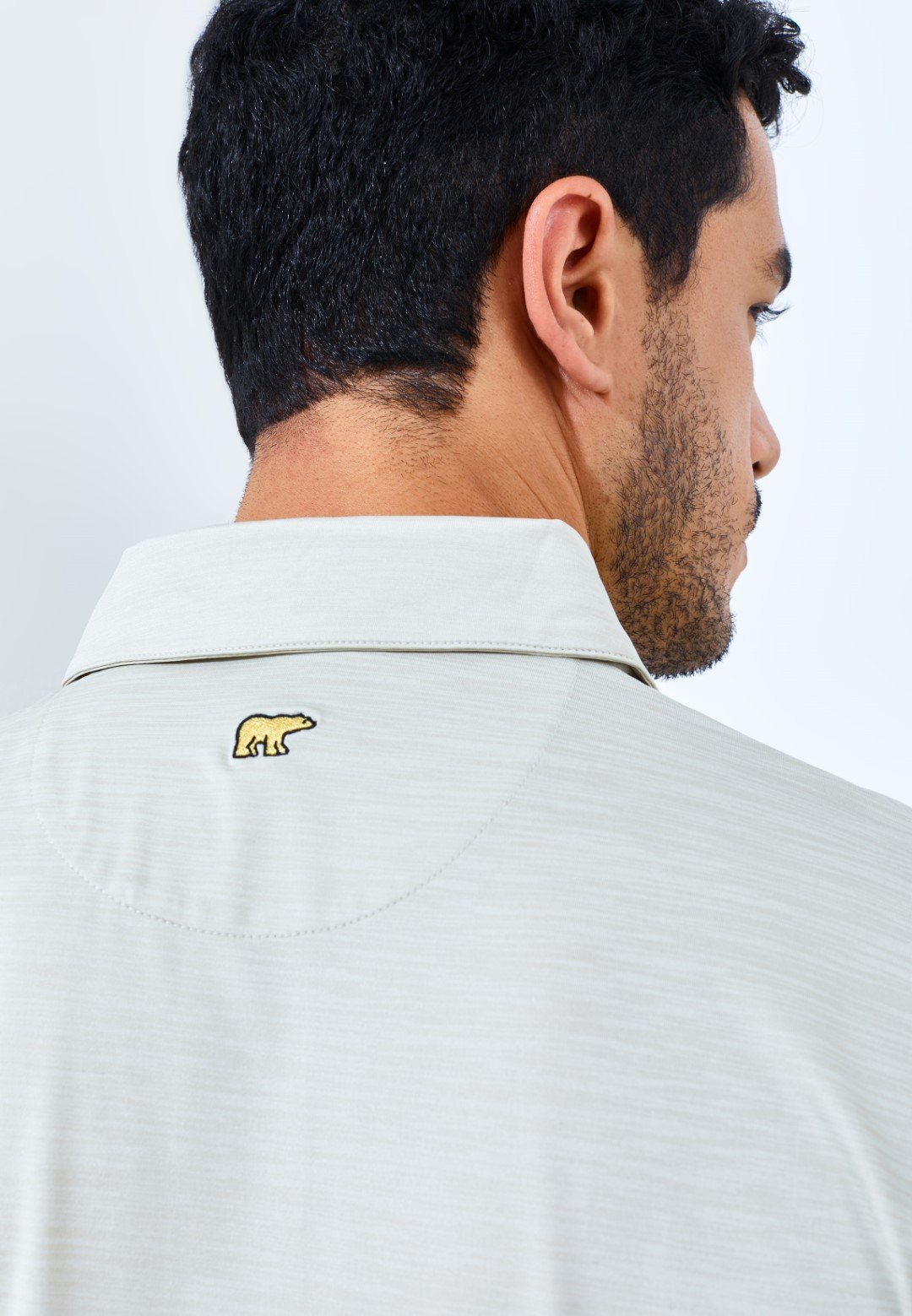 Jack Nicklaus Whitley Premium Tonal Two Color Solid Polo Ice Stone - Image 4