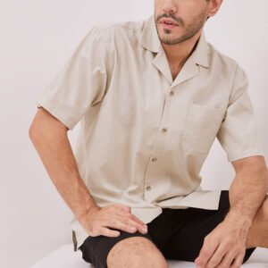 Jobb Wisco Kemeja Pria Lengan Pendek Regular Fit Beige