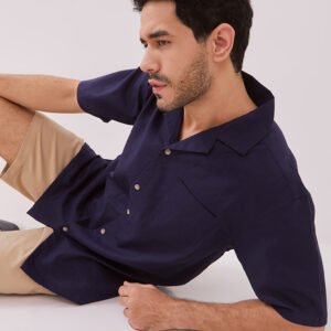 Jobb Wisco Kemeja Pria Lengan Pendek Regular Fit Navy