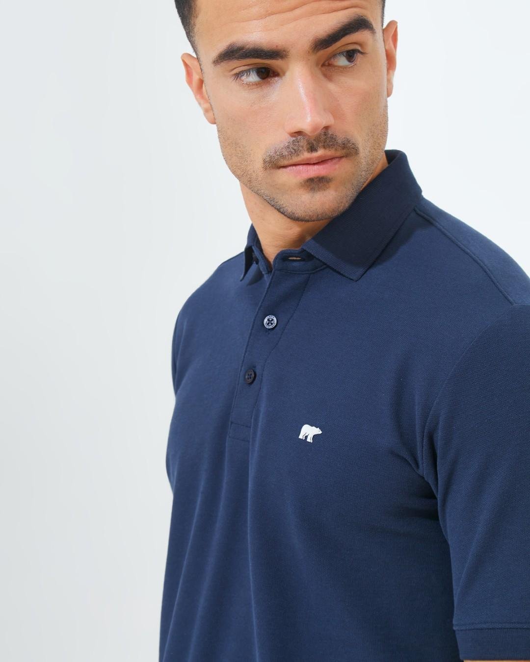 Jack Nicklaus Cairo Polo Shirt Pria Regular Fit Navy - Image 5