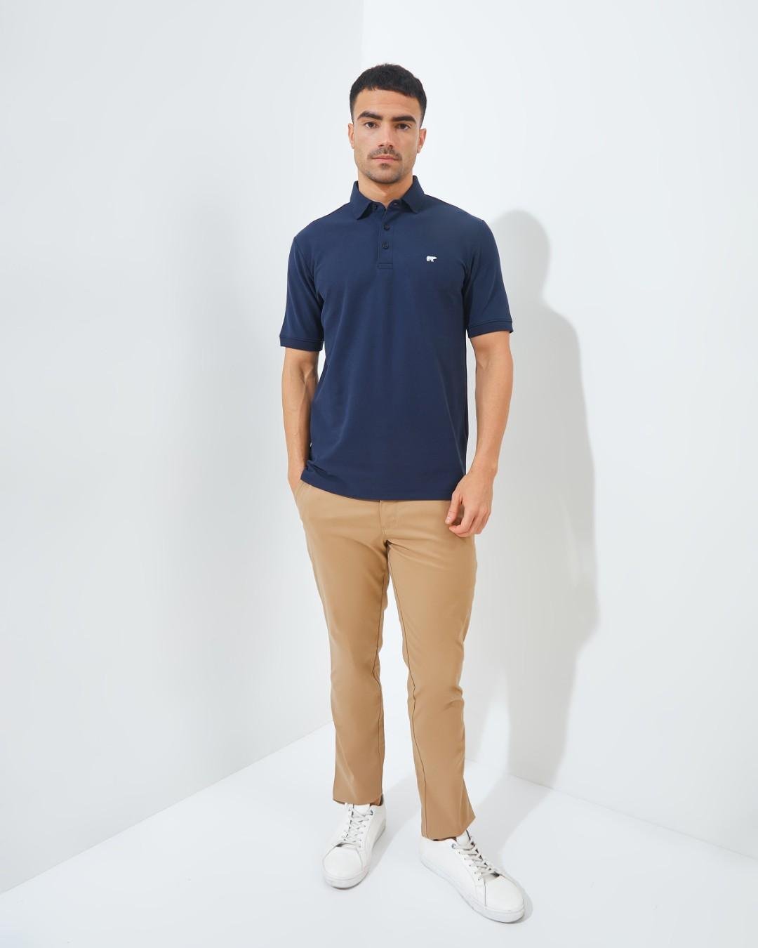 Jack Nicklaus Cairo Polo Shirt Pria Regular Fit Navy - Image 6