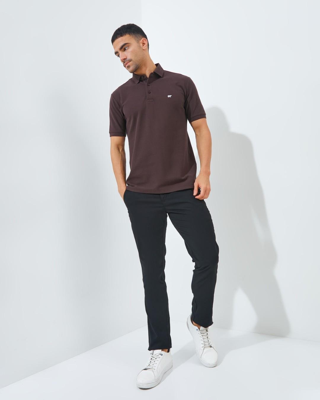 Jack Nicklaus Cairo Polo Shirt Pria Regular Fit Brown - Image 6