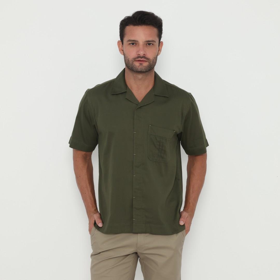 Jack Nicklaus Morpheus Kemeja Pria Lengan Pendek Relaxed fit Army Green