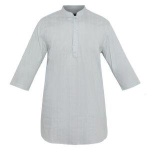 Jobb Rumi Baju Koko Pria Kurta Lengan Pendek Regular Fit Abu-Abu