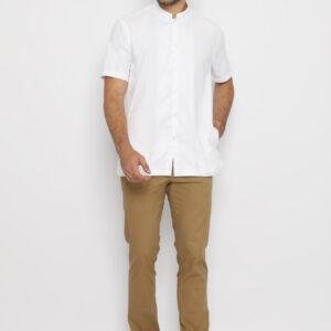 Jobb Attar Baju Koko Pria Lengan Pendek Regular Fit Putih
