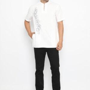Jobb Zefa Baju Koko Tradisional Pria Lengan Pendek Regular Putih