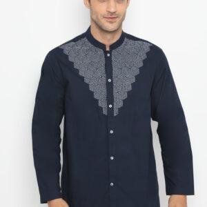 Jobb Haikal Baju Koko Tradisional Pria  Lengan panjang Navy