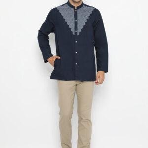Jobb Haikal Baju Koko Tradisional Pria  Lengan panjang Navy