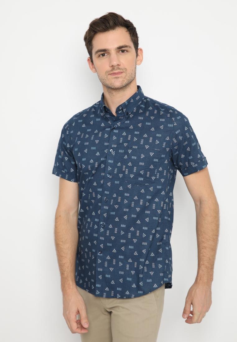 Jobb Theodor Kemeja Pria Lengan Pendek Slim Fit Navy - Image 2