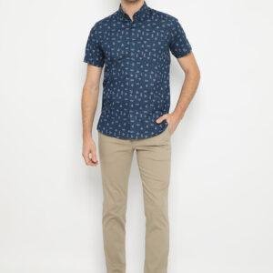 Jobb Theodor Kemeja Pria Lengan Pendek Slim Fit Navy